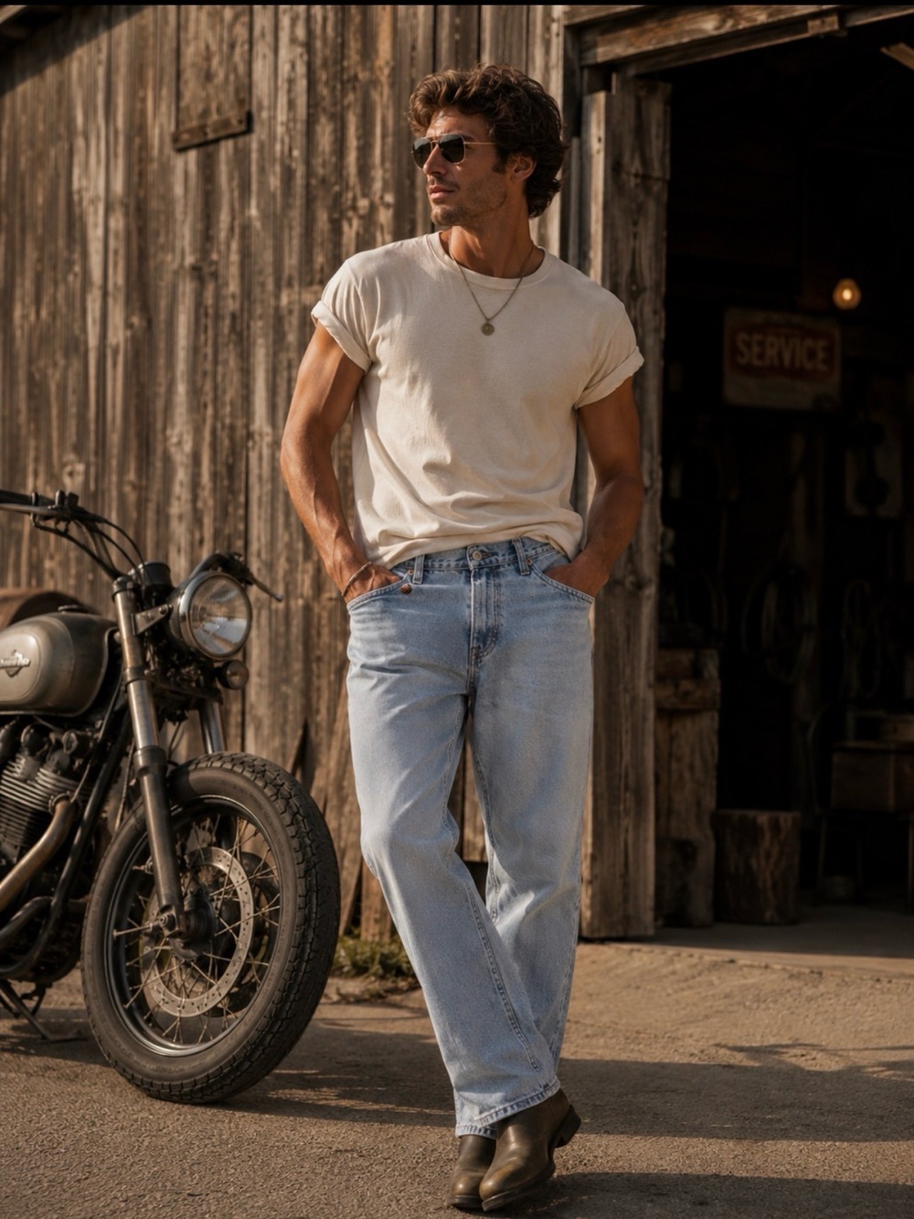 Levi's 505 red tab faded distressed jeans